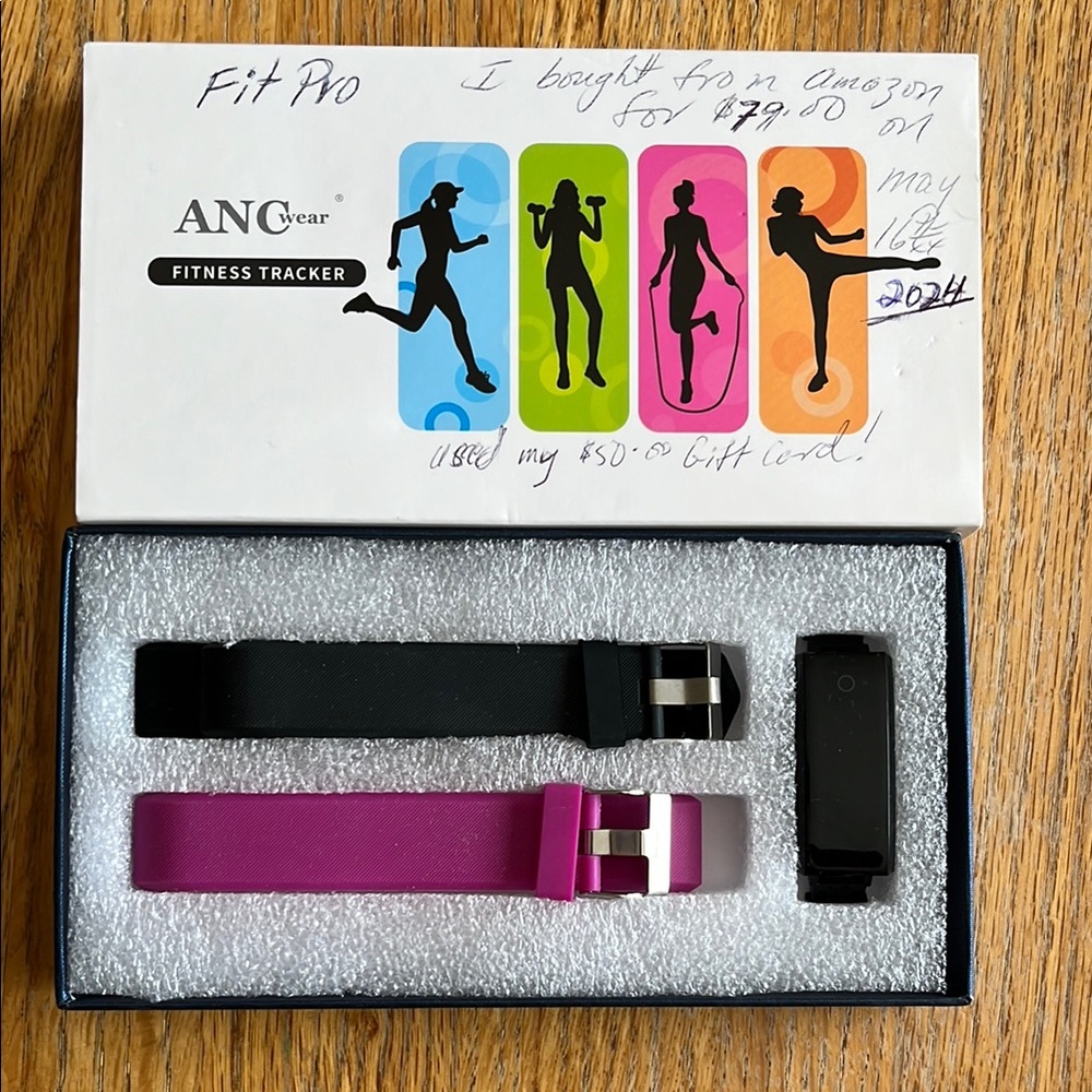 Smartwatch Wearables in Black and Pink with Fitness Tracker